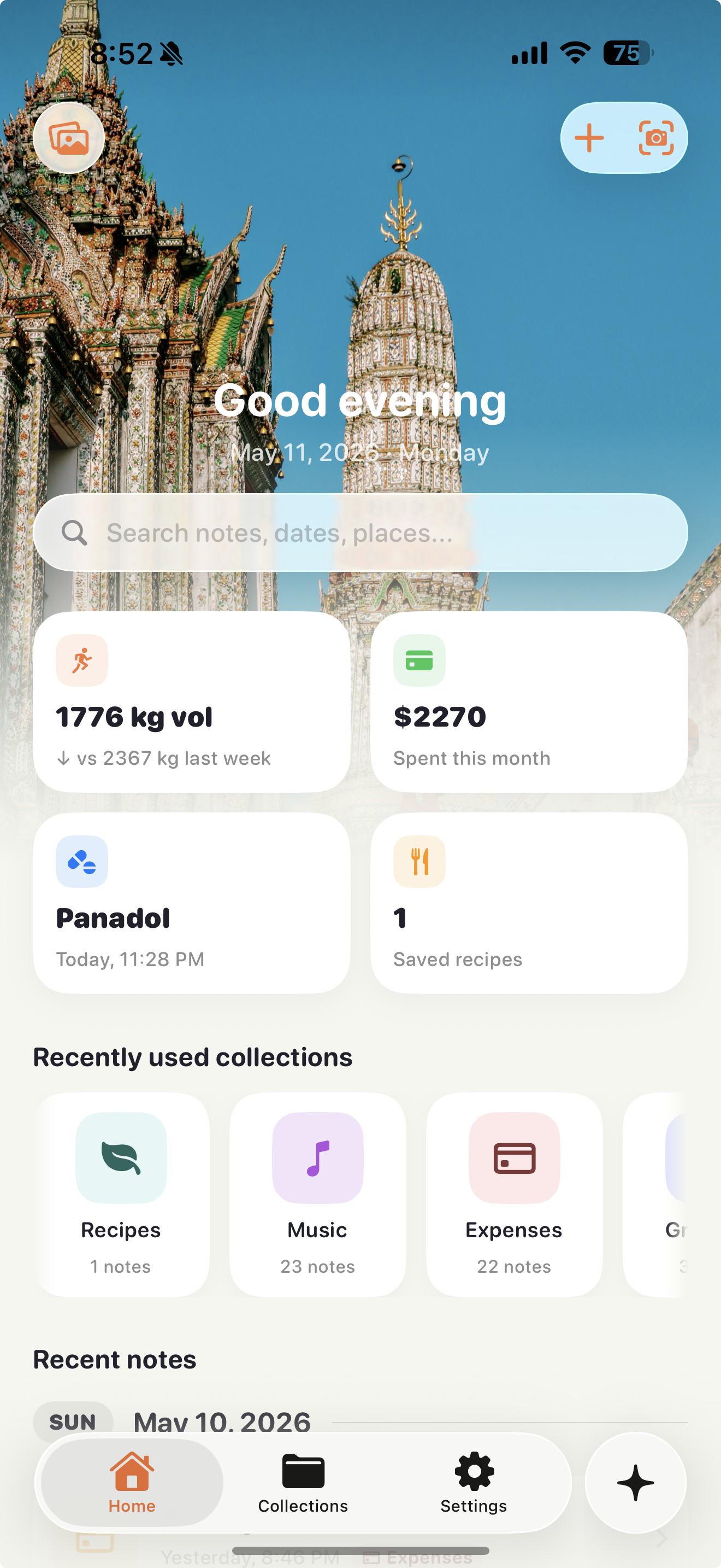 Snaptek home screen